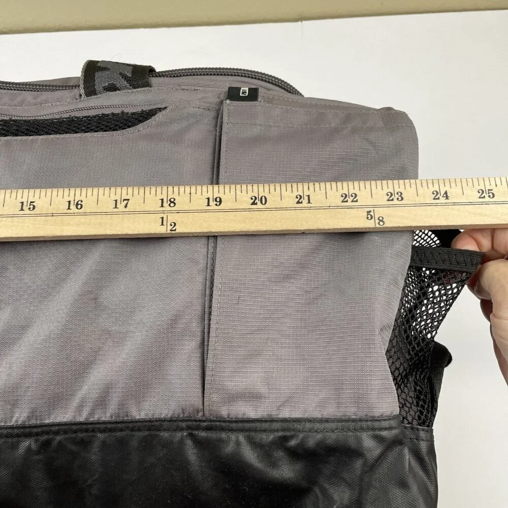Nike Training Duffle Bag Medium Gym Black Gray Shoulder Strap Zip Shoe Pocket